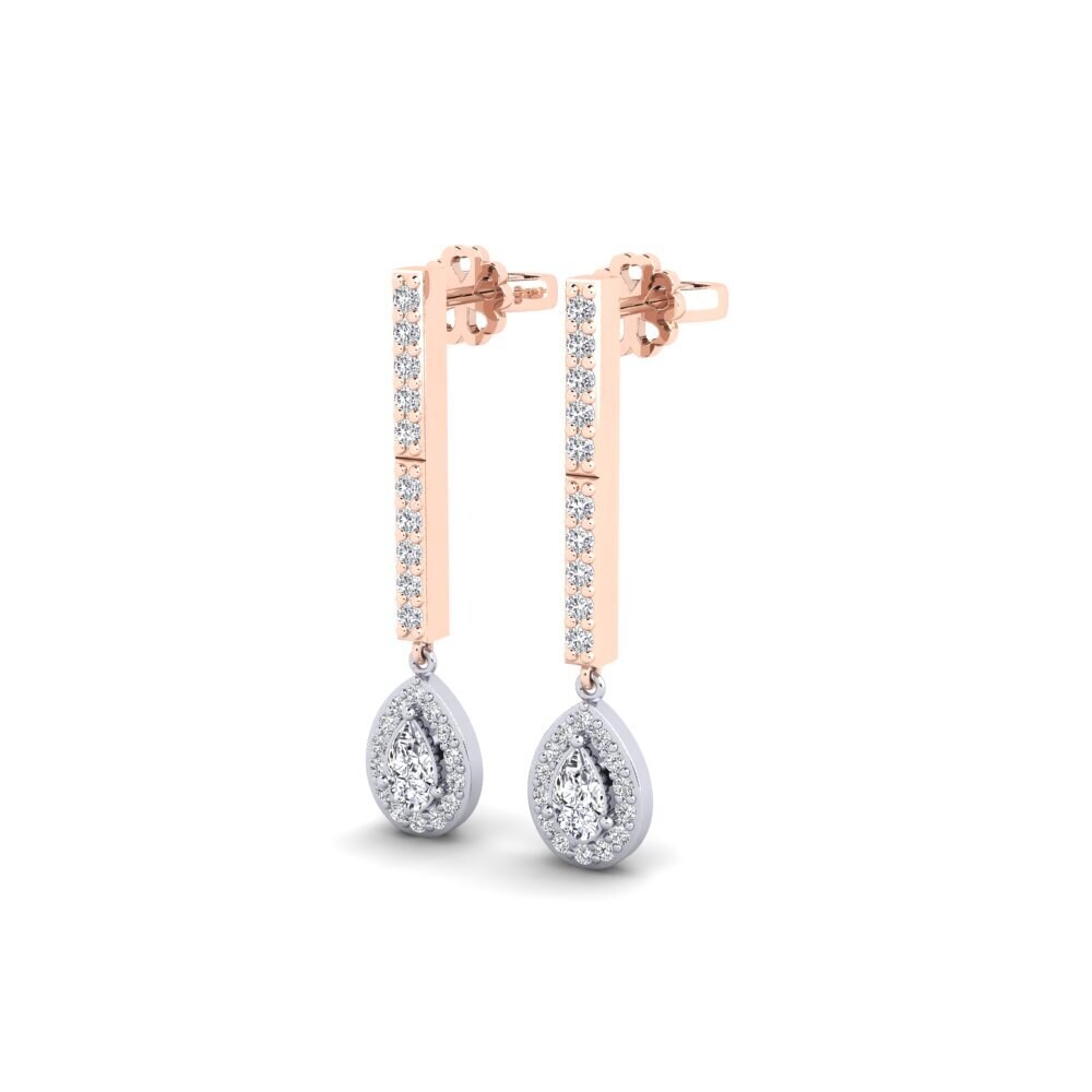9k Oro Rosa & Blanco Pendiente de mujer Galaroza