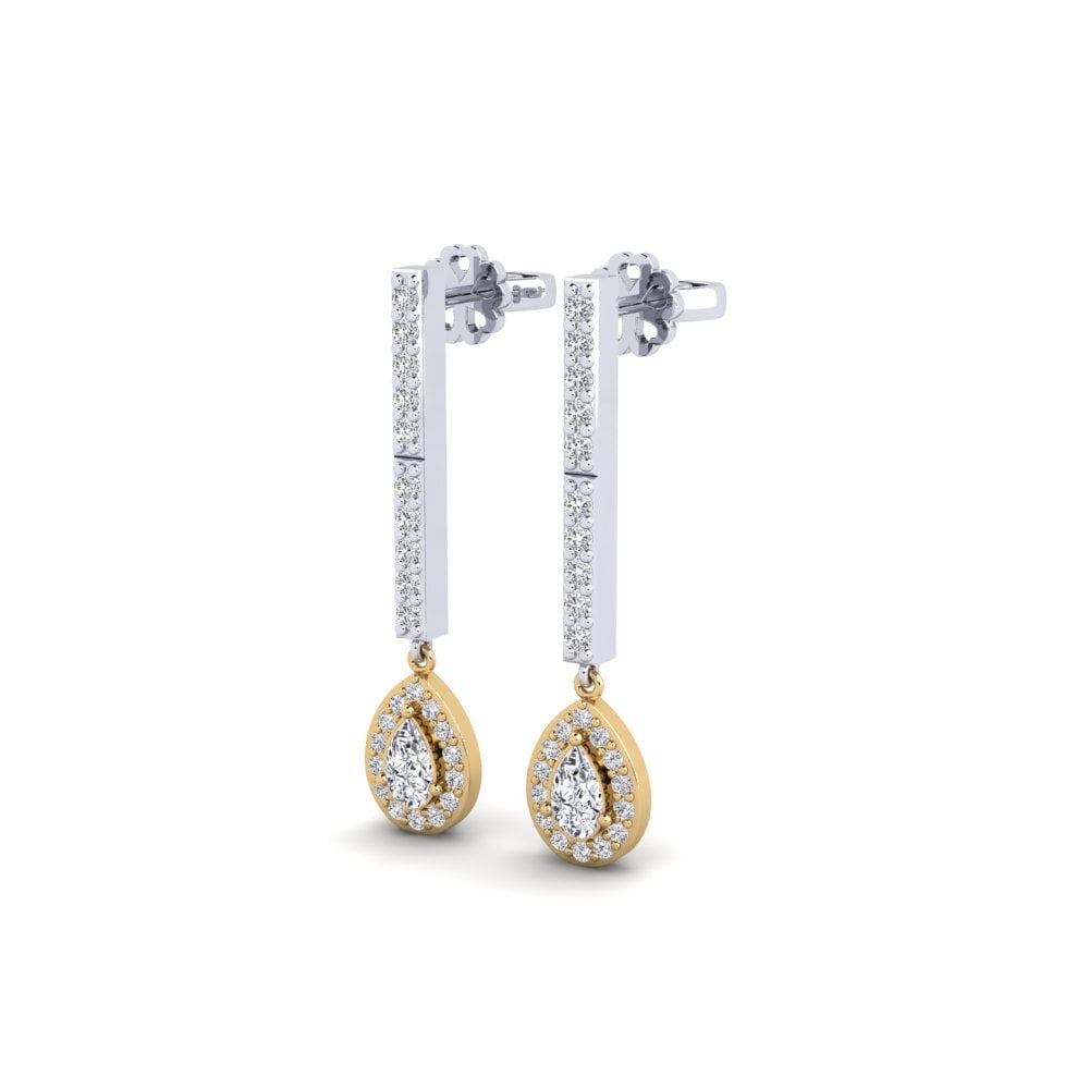 9k Oro Blanco & Amarillo Pendiente de mujer Galaroza