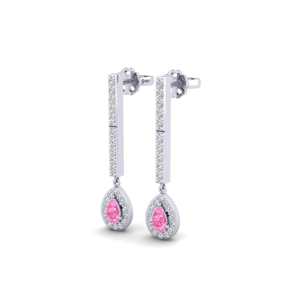 Saphir Rose Boucle d'oreille femme Galaroza
