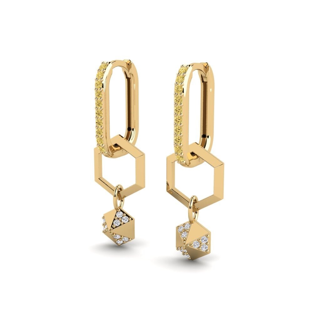 Gele Diamant Dames Oorbellen Galatoomi
