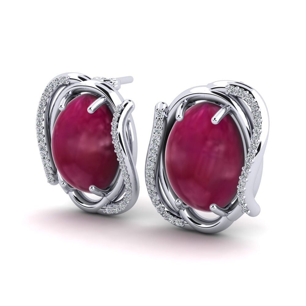 Cabochon Ruby Women's Earring Galena