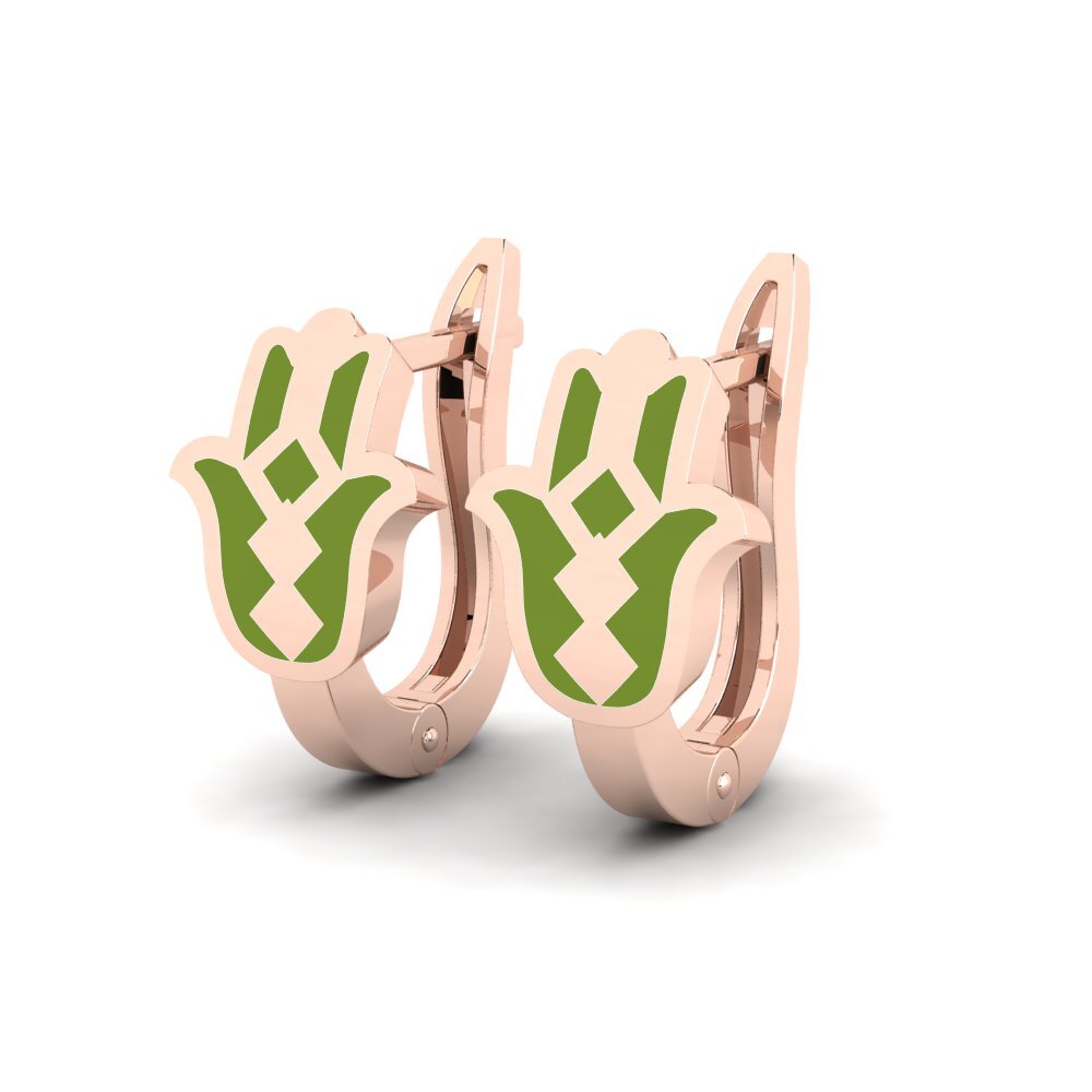18k Oro Rosa Pendientes Galia