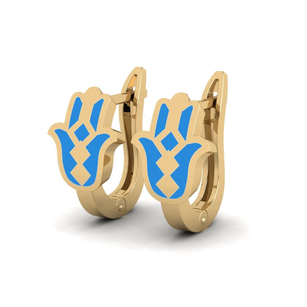 9k Oro Amarillo Pendientes Galia