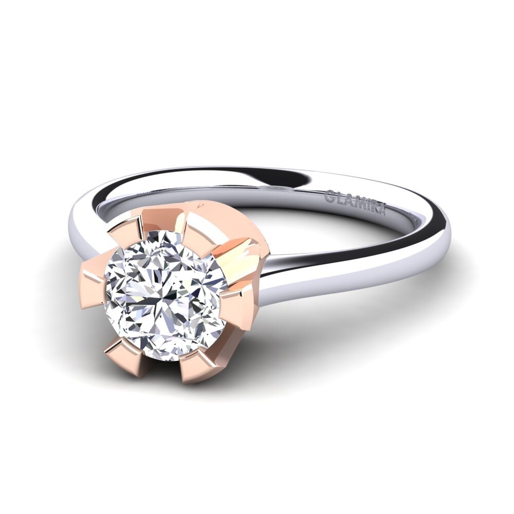 14ct White / Rose Gold Engagement Ring Galilea 1.0 crt