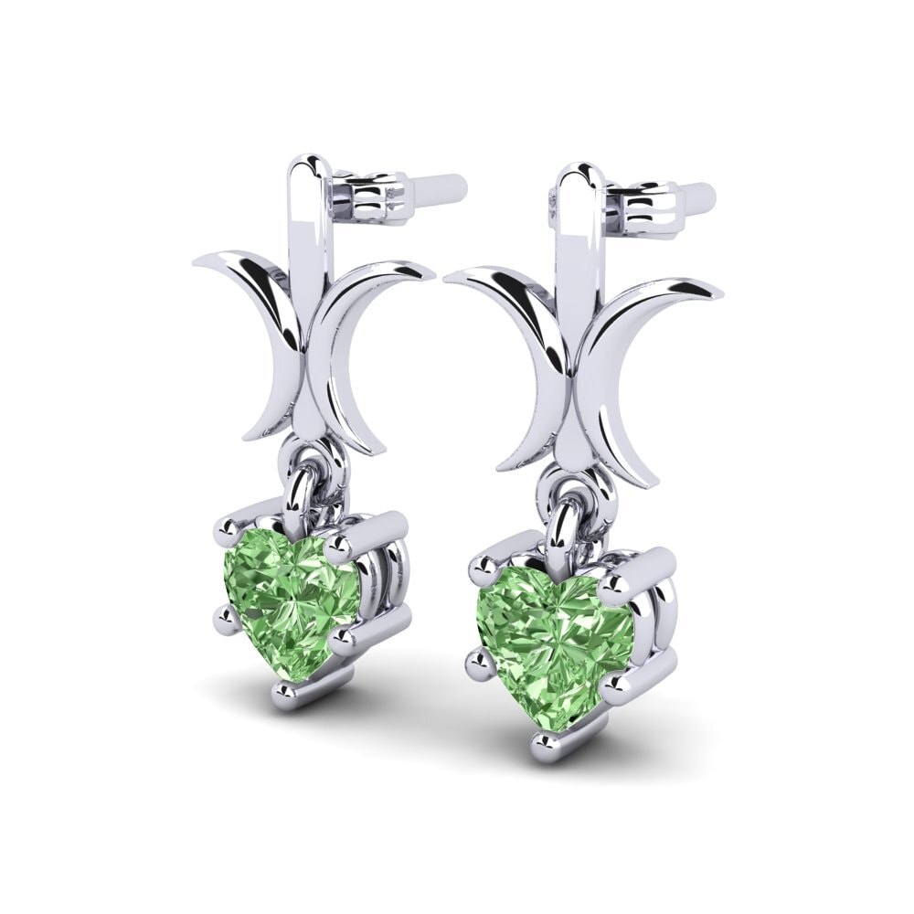 Heart Green Diamond Women's Earring Gallinule