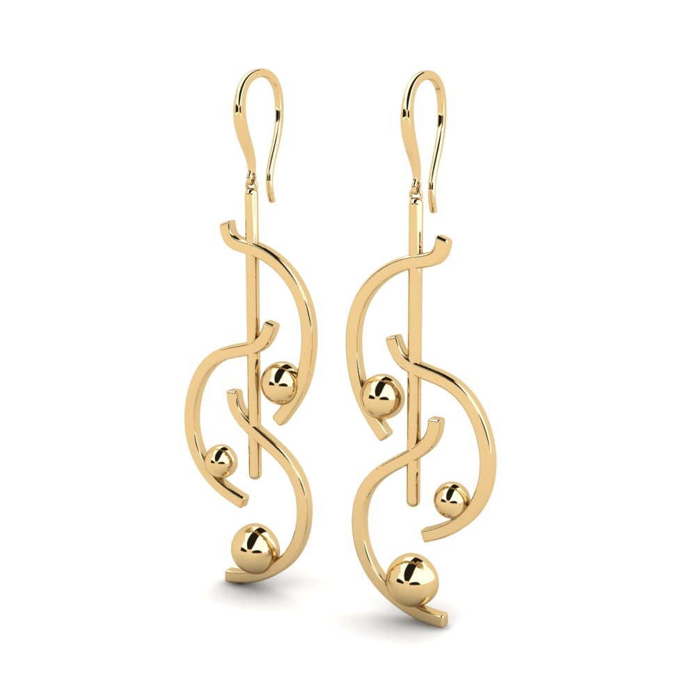 9k Oro Amarillo Pendientes Gama