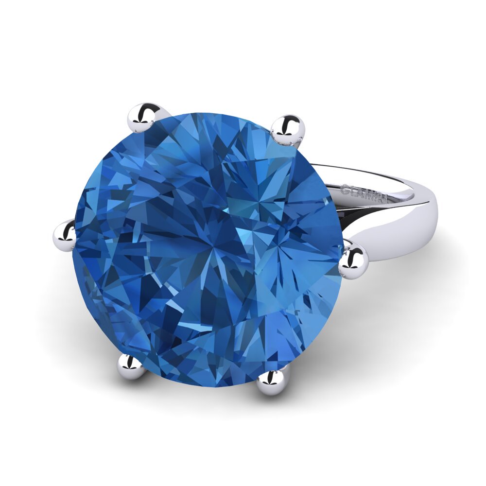 Dark Blue Zirconia Ring Ganesa