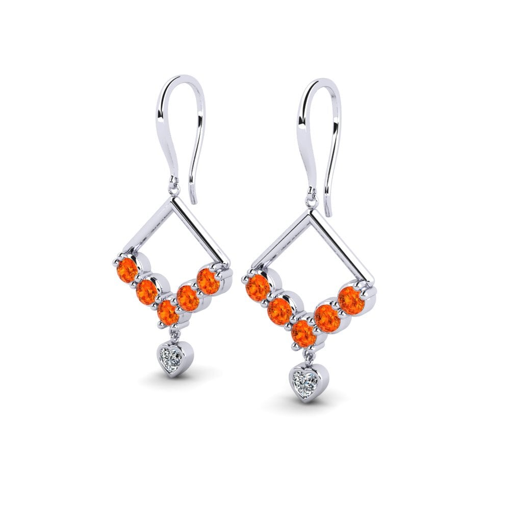 Zafiro Naranja Pendiente de mujer Gapping
