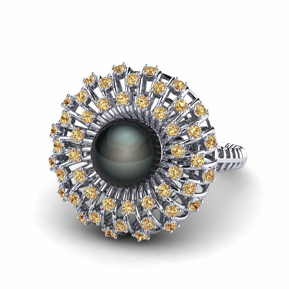 Cultured Pearls Brown Diamond Rings