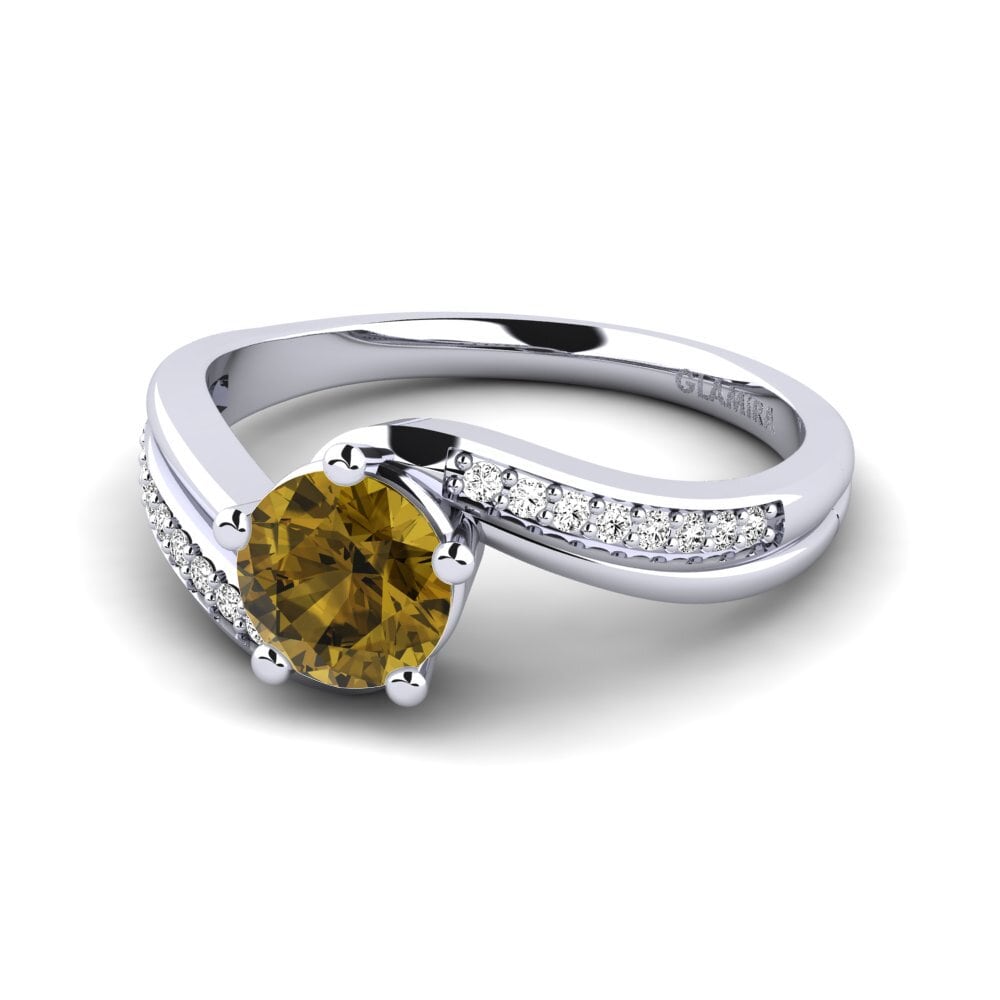 Brown Zircon Engagement Ring Gardenia