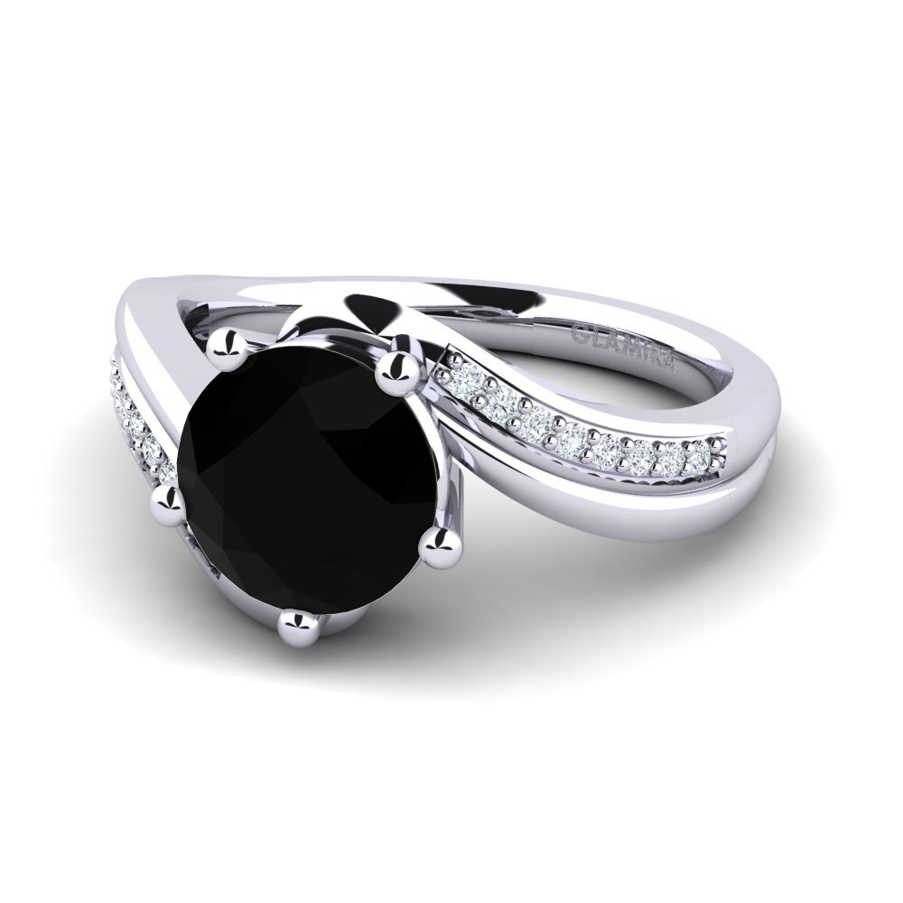 Black Sapphire Engagement Ring Gardenia 2.0 crt