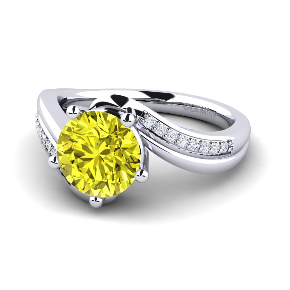 Yellow Diamond Engagement Ring Gardenia 2.0 crt