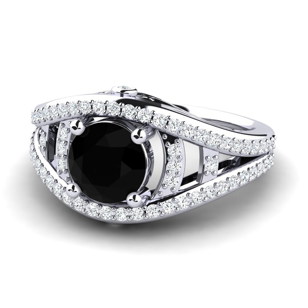 Black Diamond Engagement Ring Garland