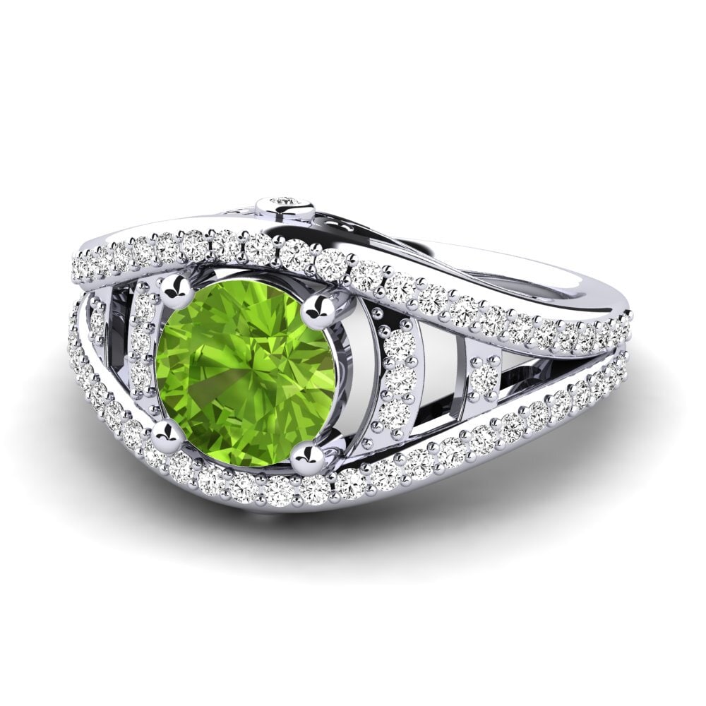 Peridoto Anillo de compromiso Garland