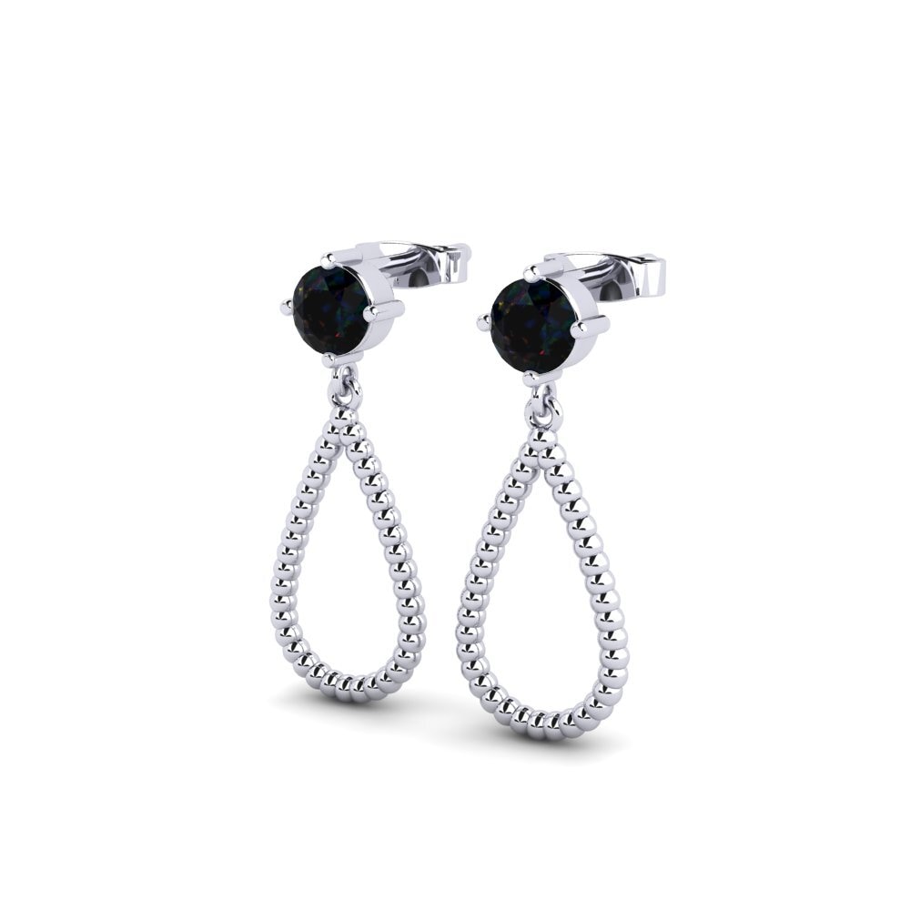 Đá Opal Đen Bông tai nữ Garnet
