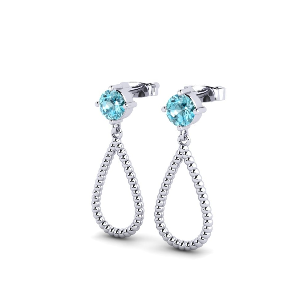 Đá Zircon Xanh Bông tai nữ Garnet