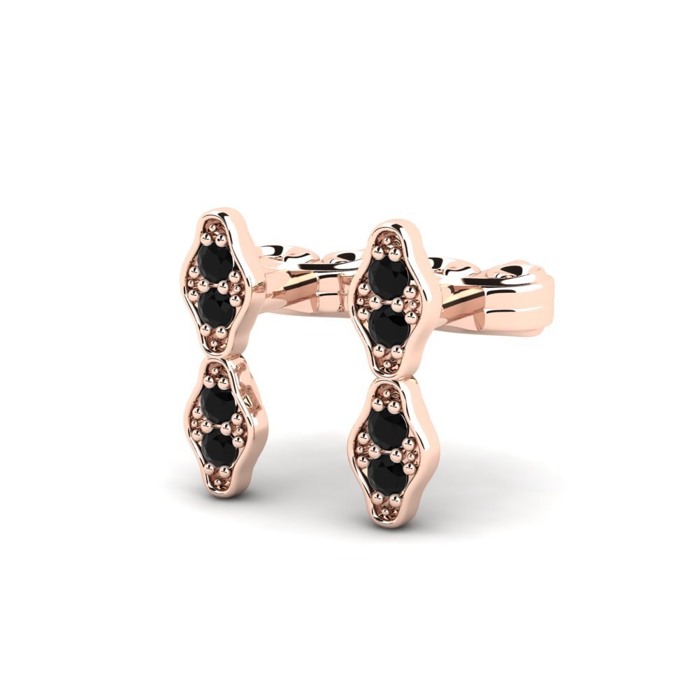 14ct Rose Gold Black Sapphire Women's Earring Garnison