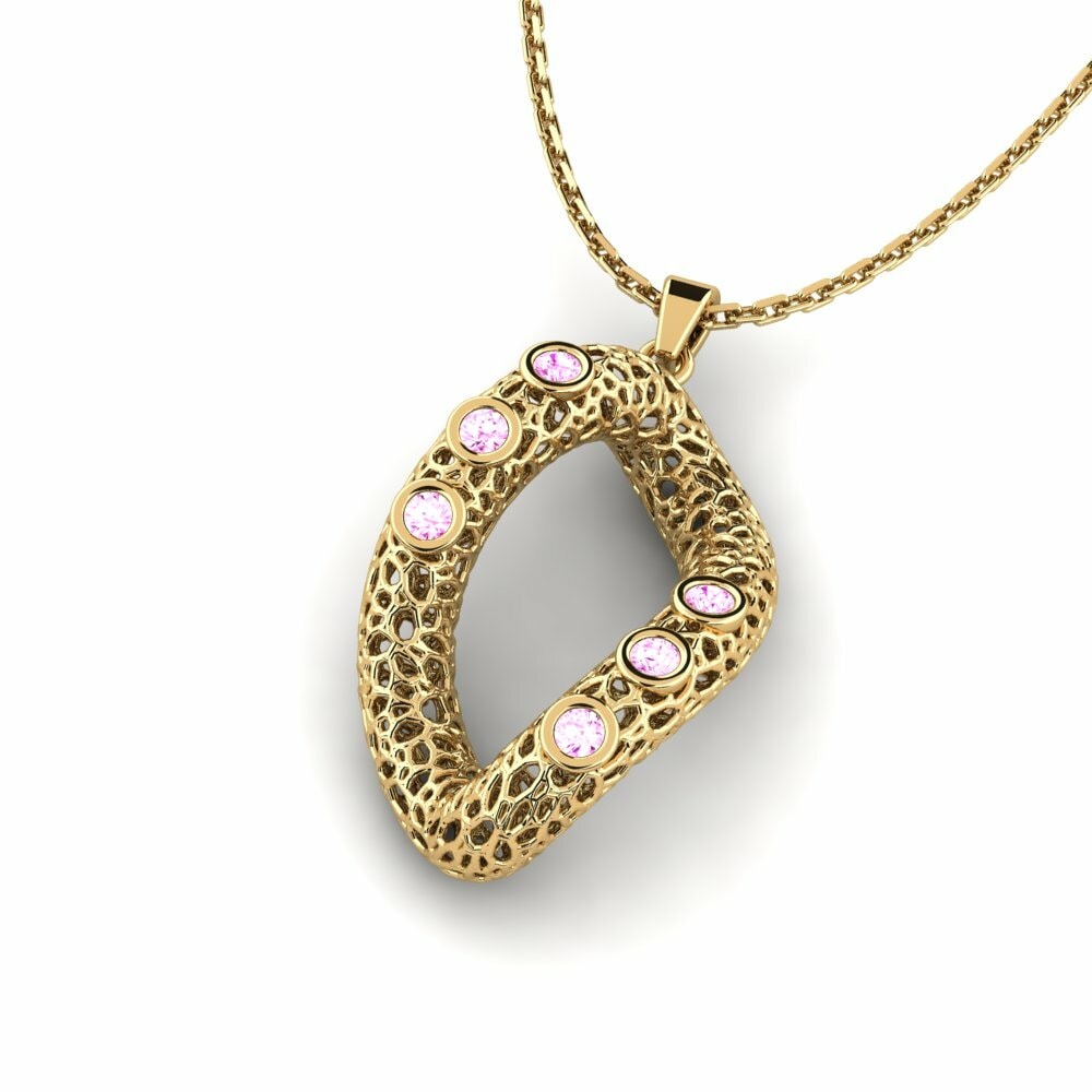 Roze Saffier Dames Hanger Garrotter