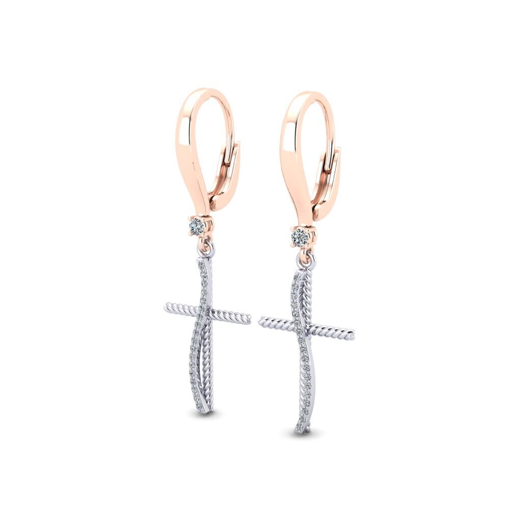 9k Oro Rosa & Blanco Pendiente de mujer Garye