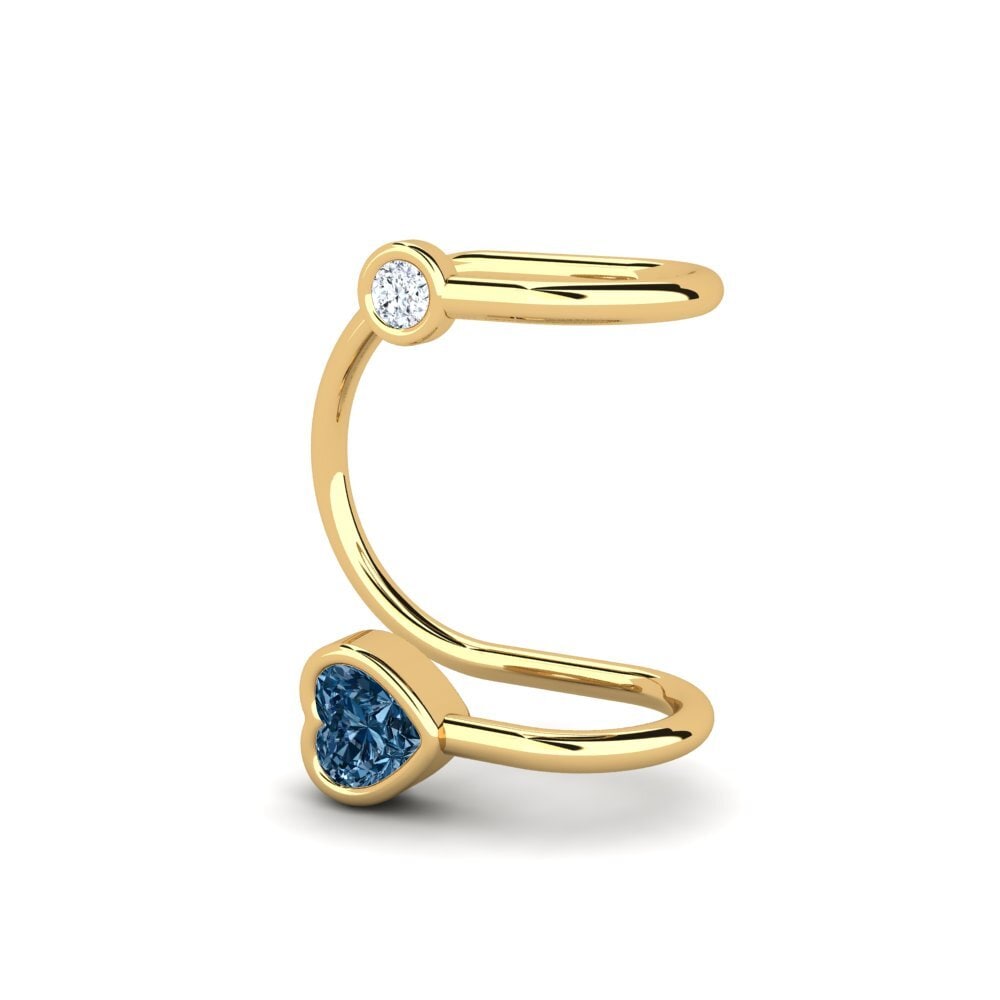 Corazón Diamante Azul Pendiente de mujer Gaskell