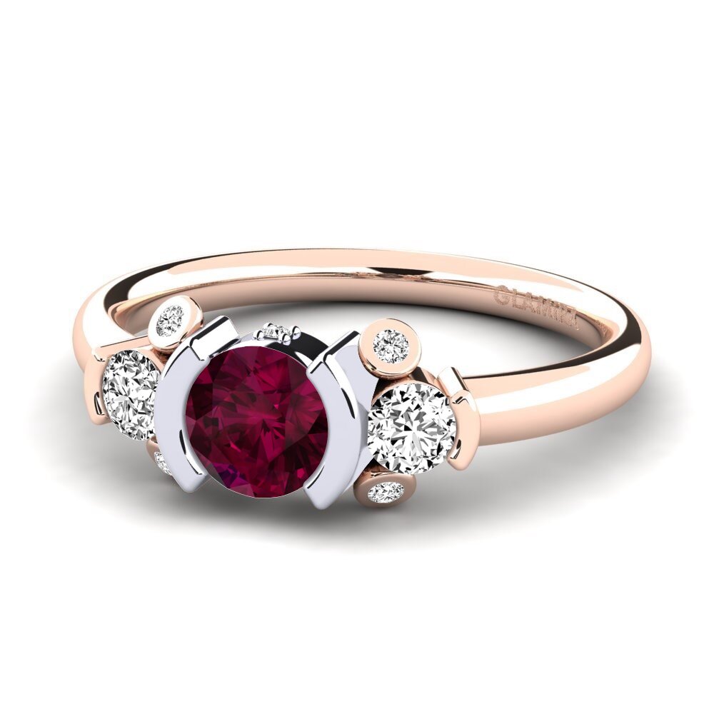 Granate Rhodolite Anillo de compromiso Gaspara