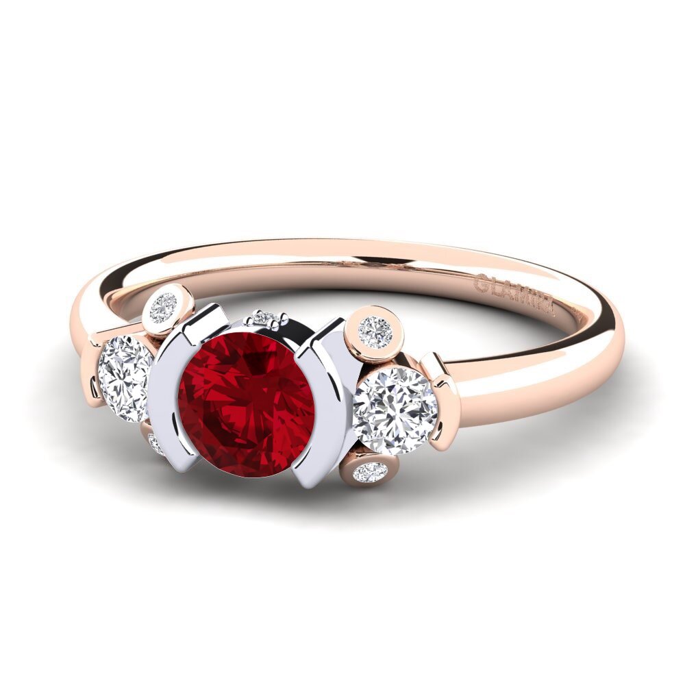 Circonita Roja Anillo de compromiso Gaspara