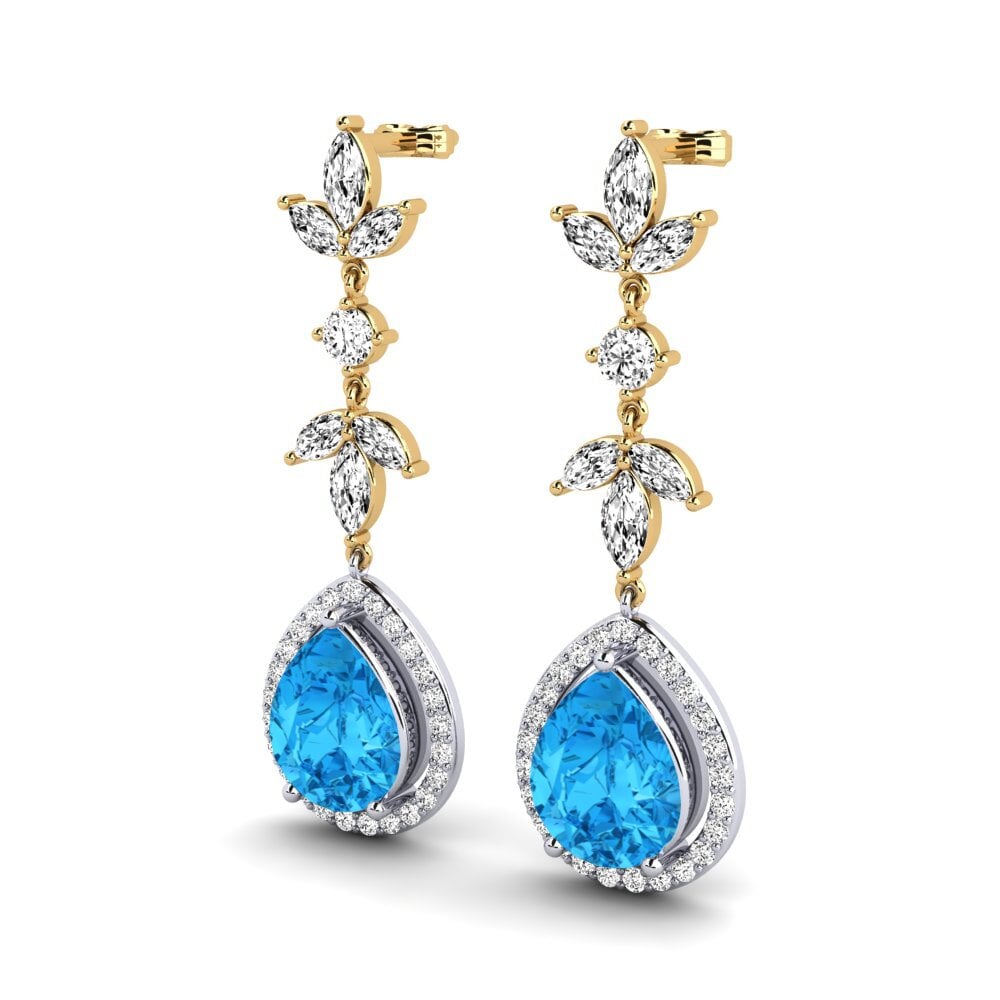 Blauer Topas Damen ohrring Gasto