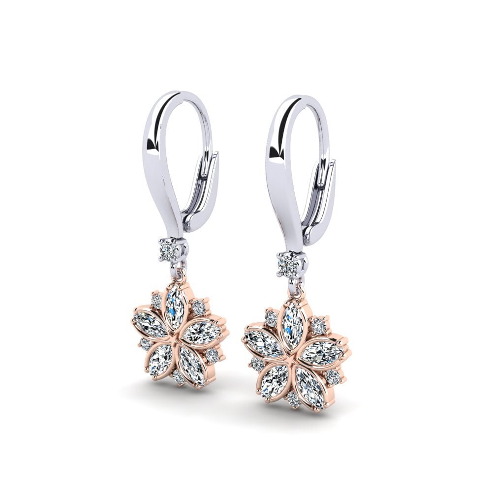 14ct White / Rose Gold Marquise Women's Earring Gatina