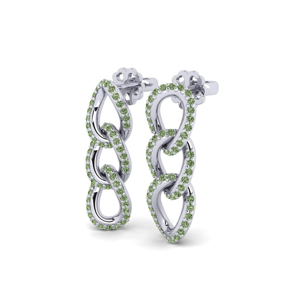 950 Platinum Green Diamond SYLVIE Earring Gaudium