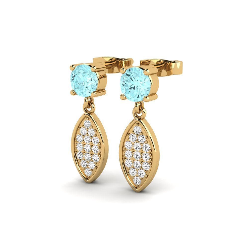 14ct Yellow Gold Aquamarine Women's Earring Gayatri