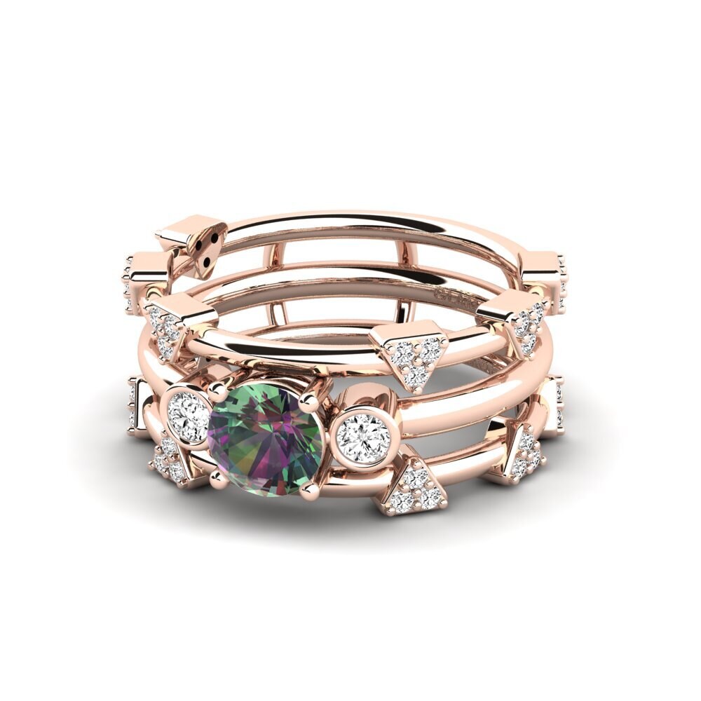 Topacio Místico Anillo Gdend SET