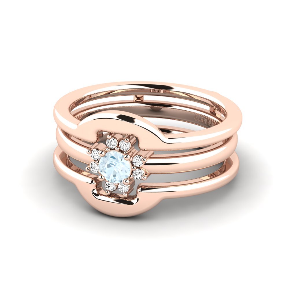 Aquamarine Ring Gegeme SET