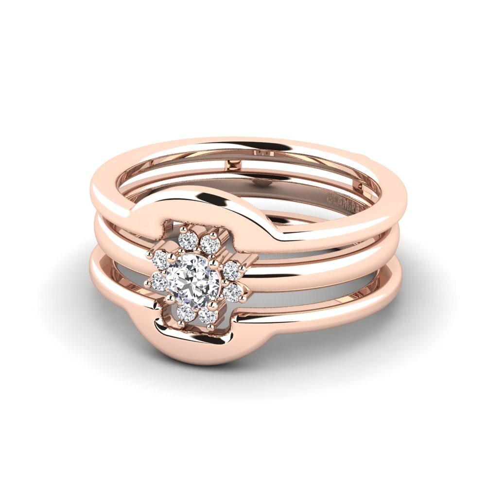 Diamante cultivado en laboratorio Anillo Gegeme SET