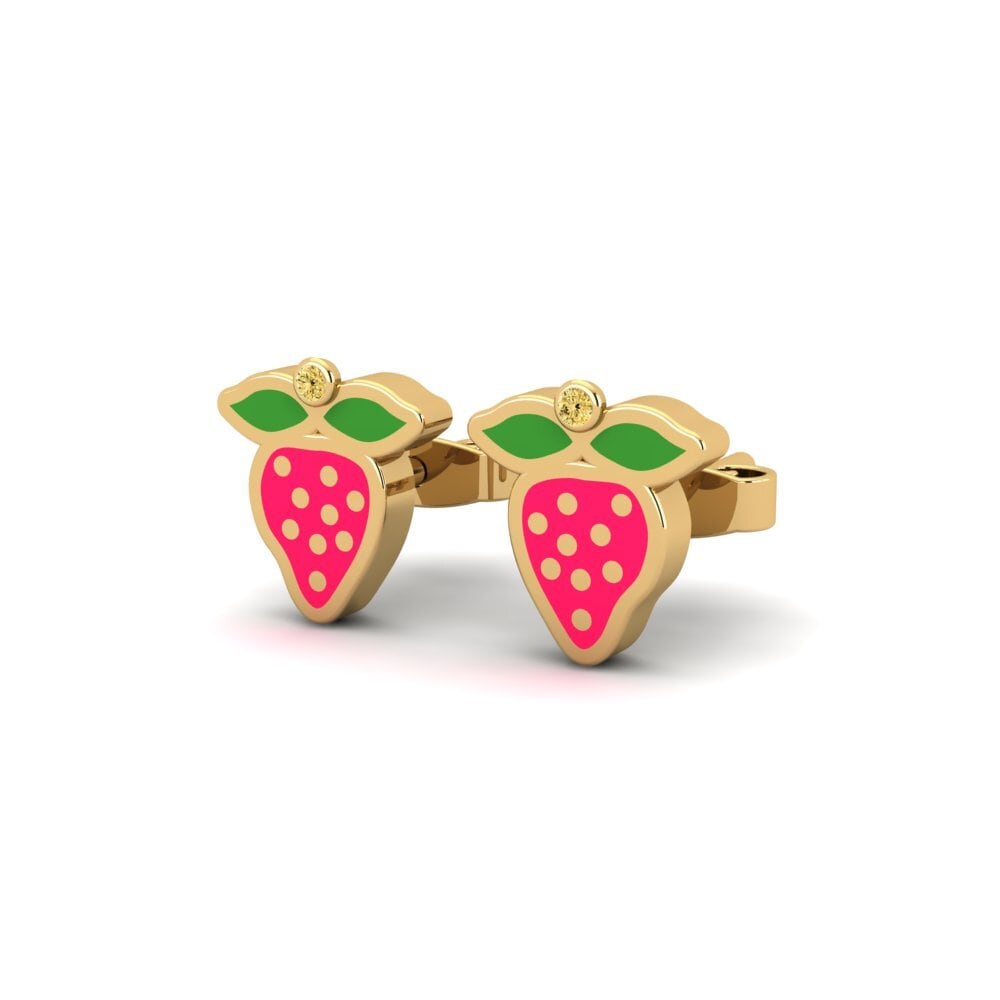 14ct Yellow Gold Yellow Diamond Kid's Earring Geisa