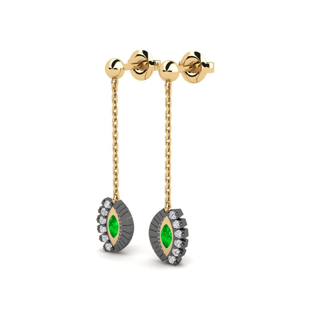 Émeraude Boucle d'oreille femme Gelung
