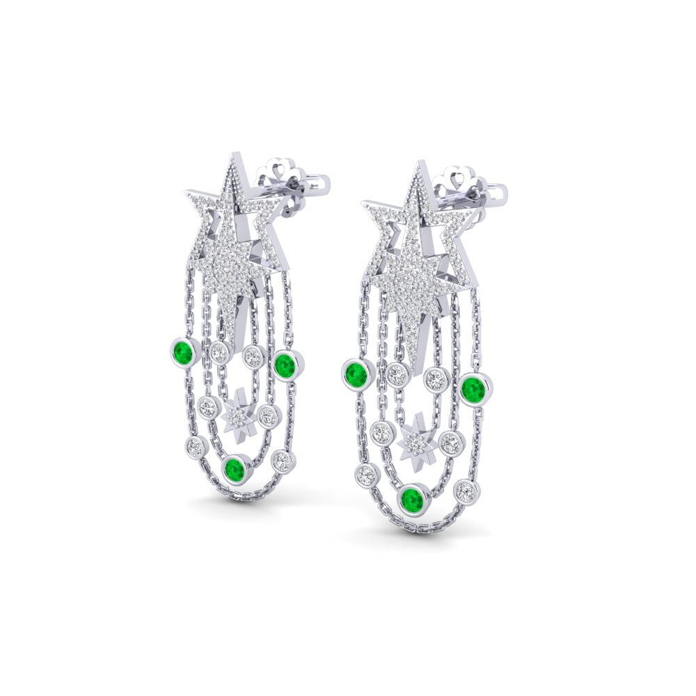 Émeraude Boucle d'oreille femme Geminorum