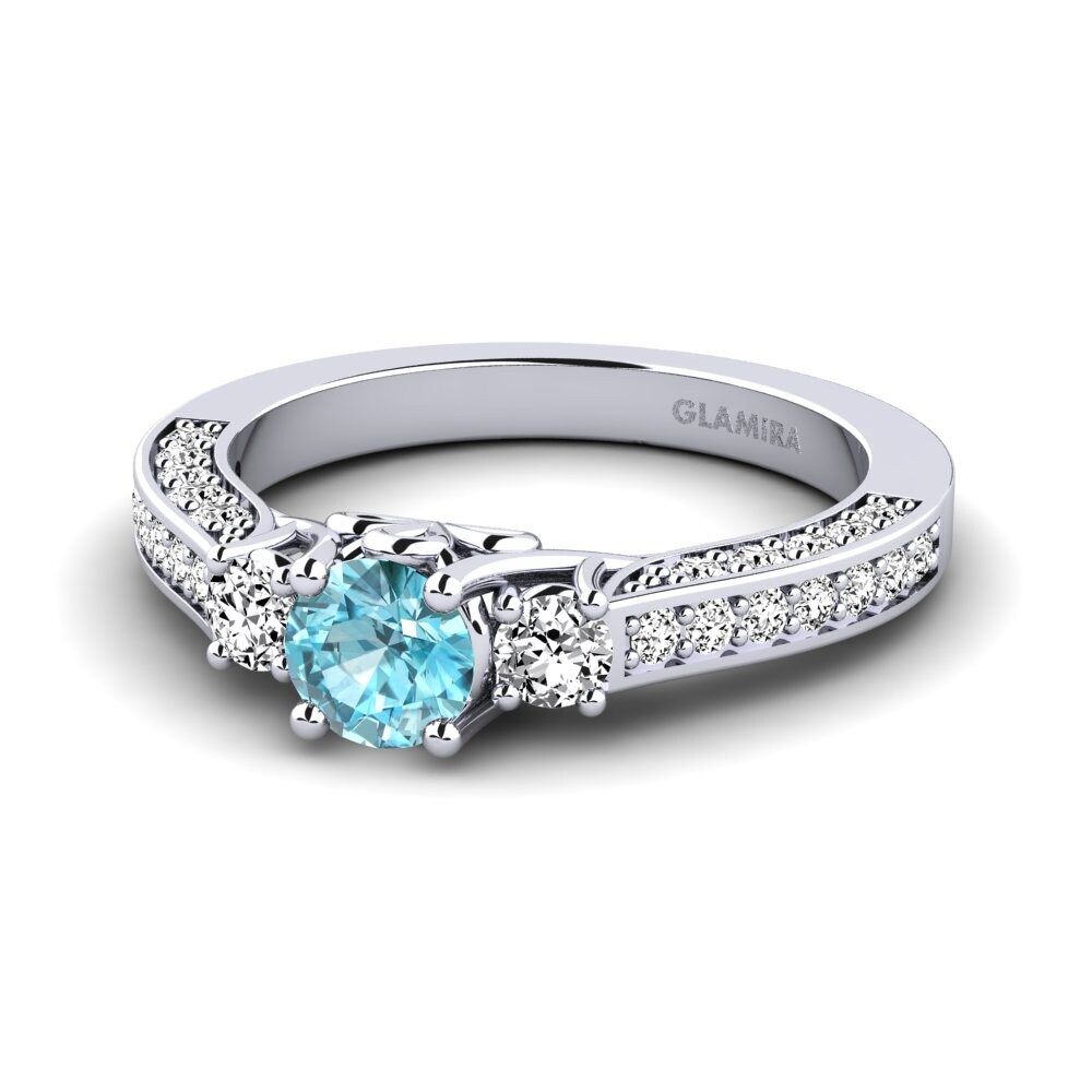 Blue Zircon Bridal Set Gemmiferous Ring A
