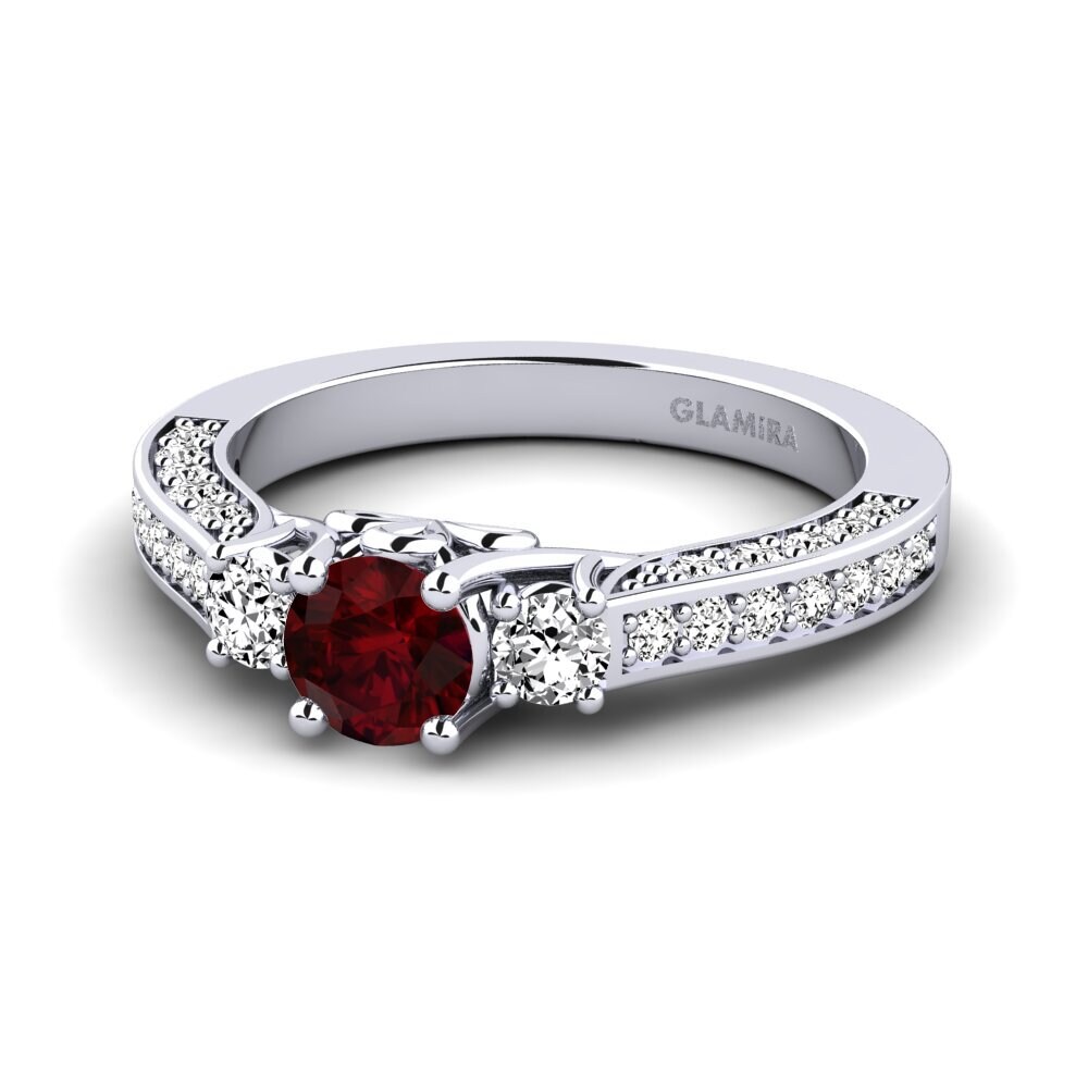 Đá Garnet / Ngọc Hồng Lựu Bộ cô dâu Gemmiferous Ring A