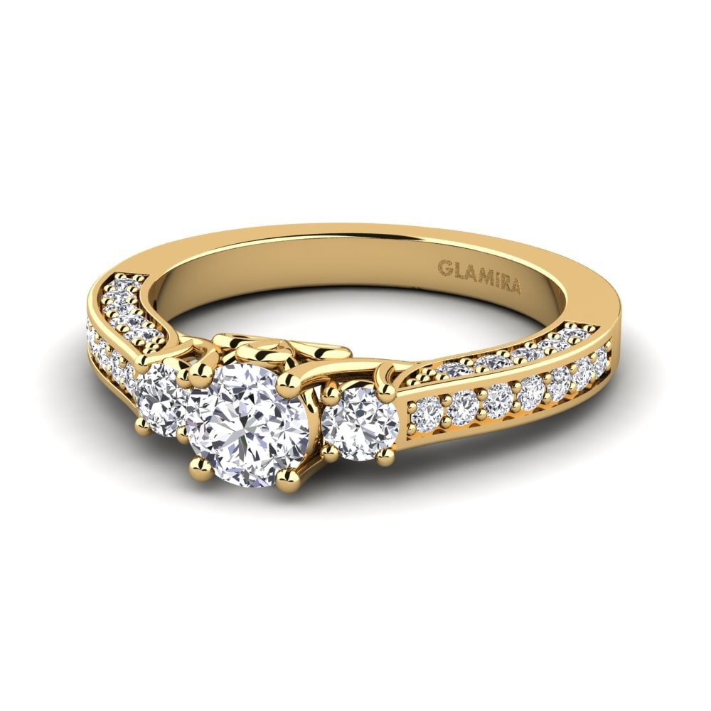 14k Oro Amarillo Set de Anillos Gemmiferous Anillo A