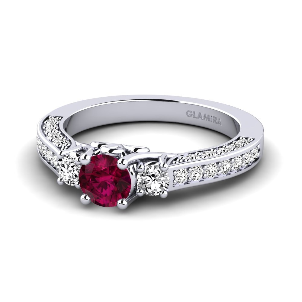 Đá Rhodolite Bộ cô dâu Gemmiferous Ring A