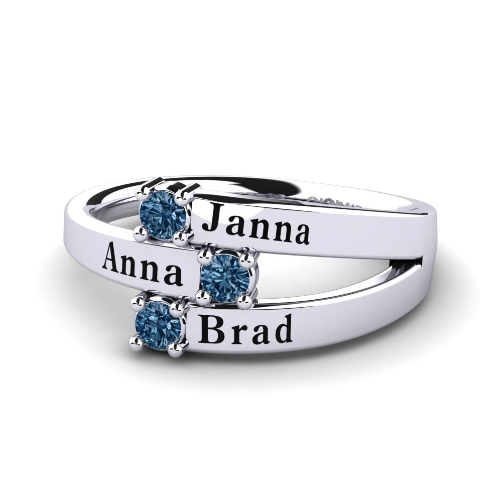 Palladium 950 Blauer Diamant Ringe Geneva