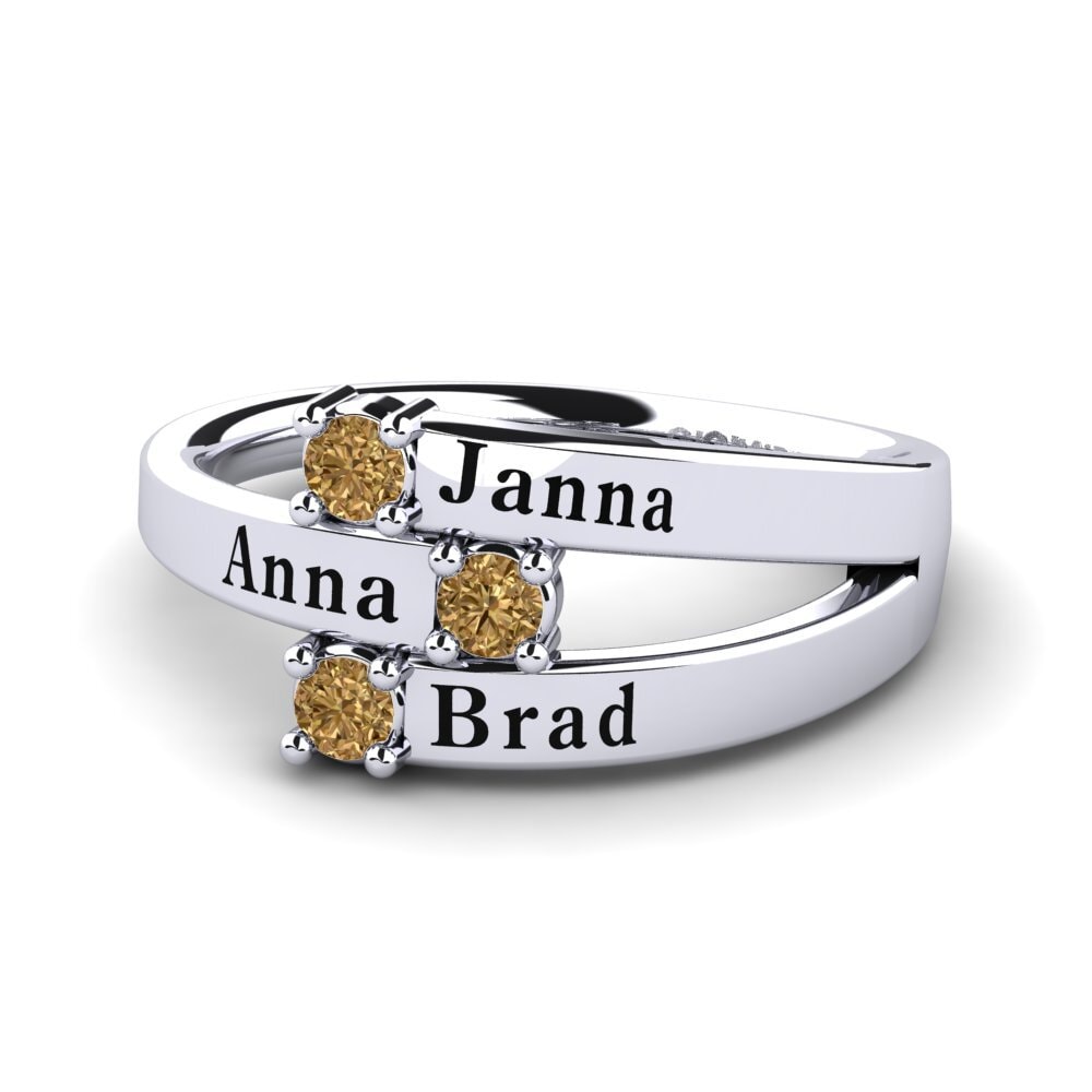 Palladium 950 Brauner Diamant Ringe Geneva