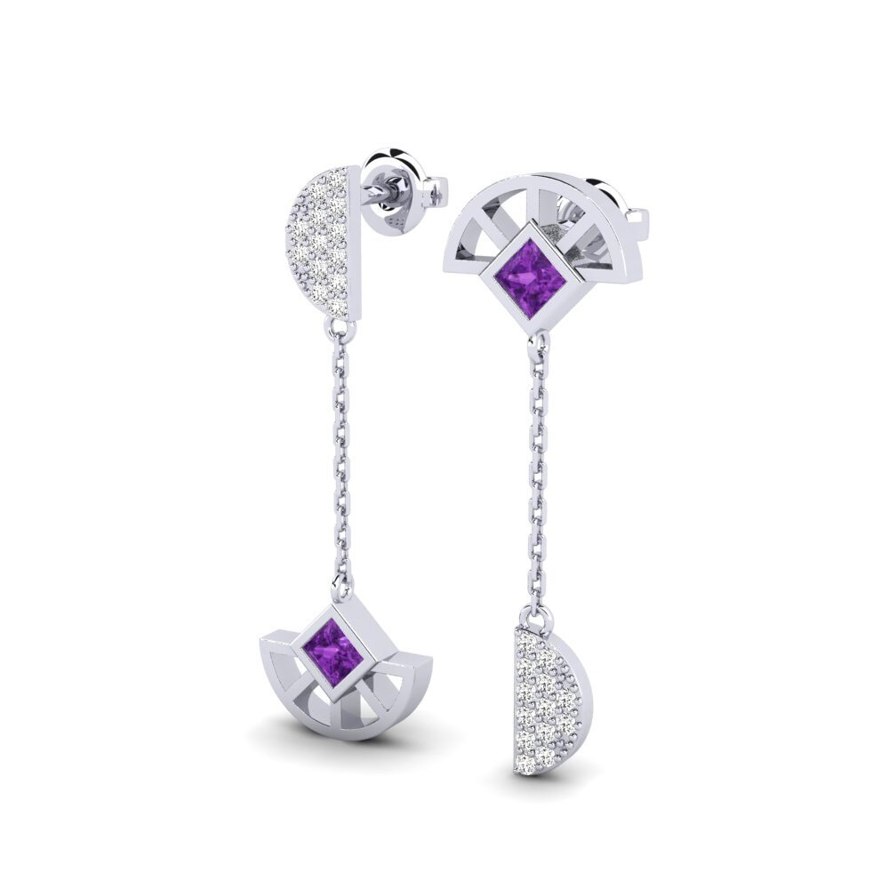Weißgold 750 Amethyst Damen ohrring Geneviev