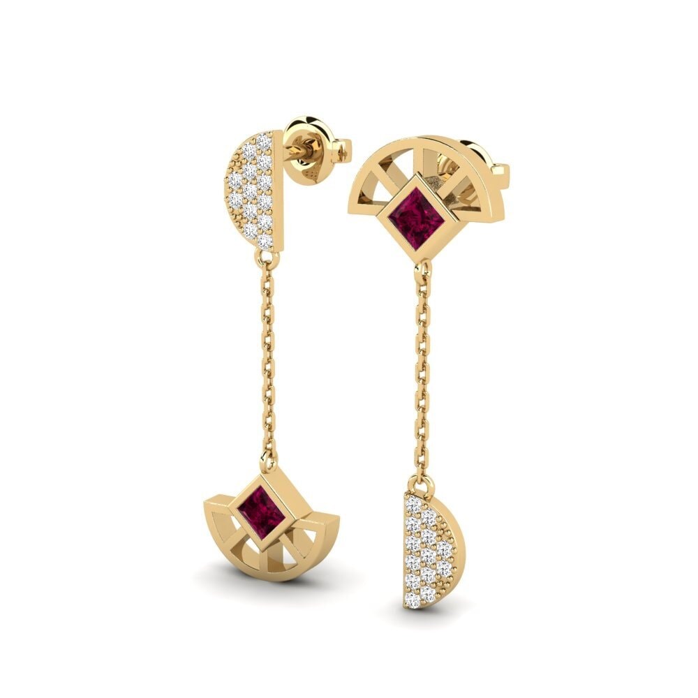 Đá Rhodolite Bông tai nữ Geneviev