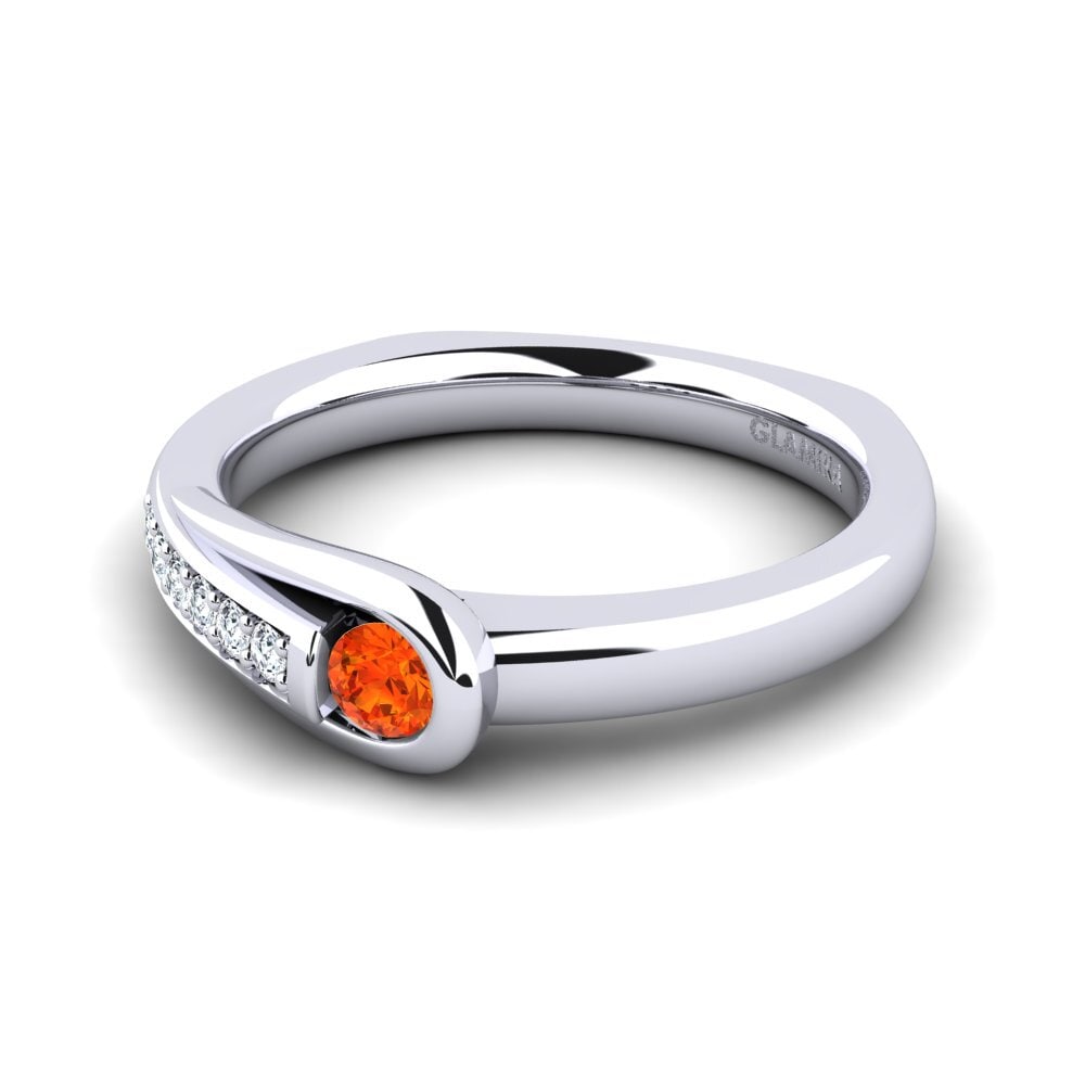 Zafiro Naranja Anillo de compromiso Genifer 0.1 crt