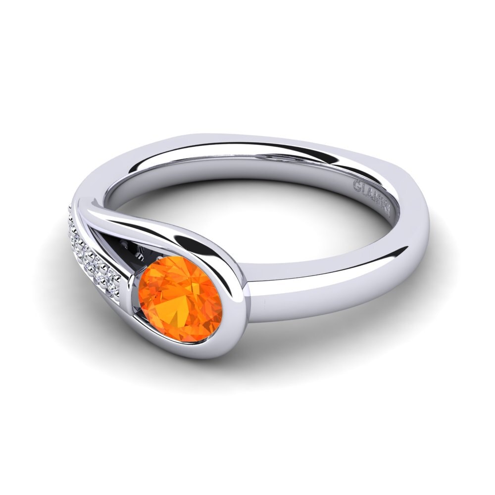 Zafiro Naranja Anillo de compromiso Genifer 0.5 crt