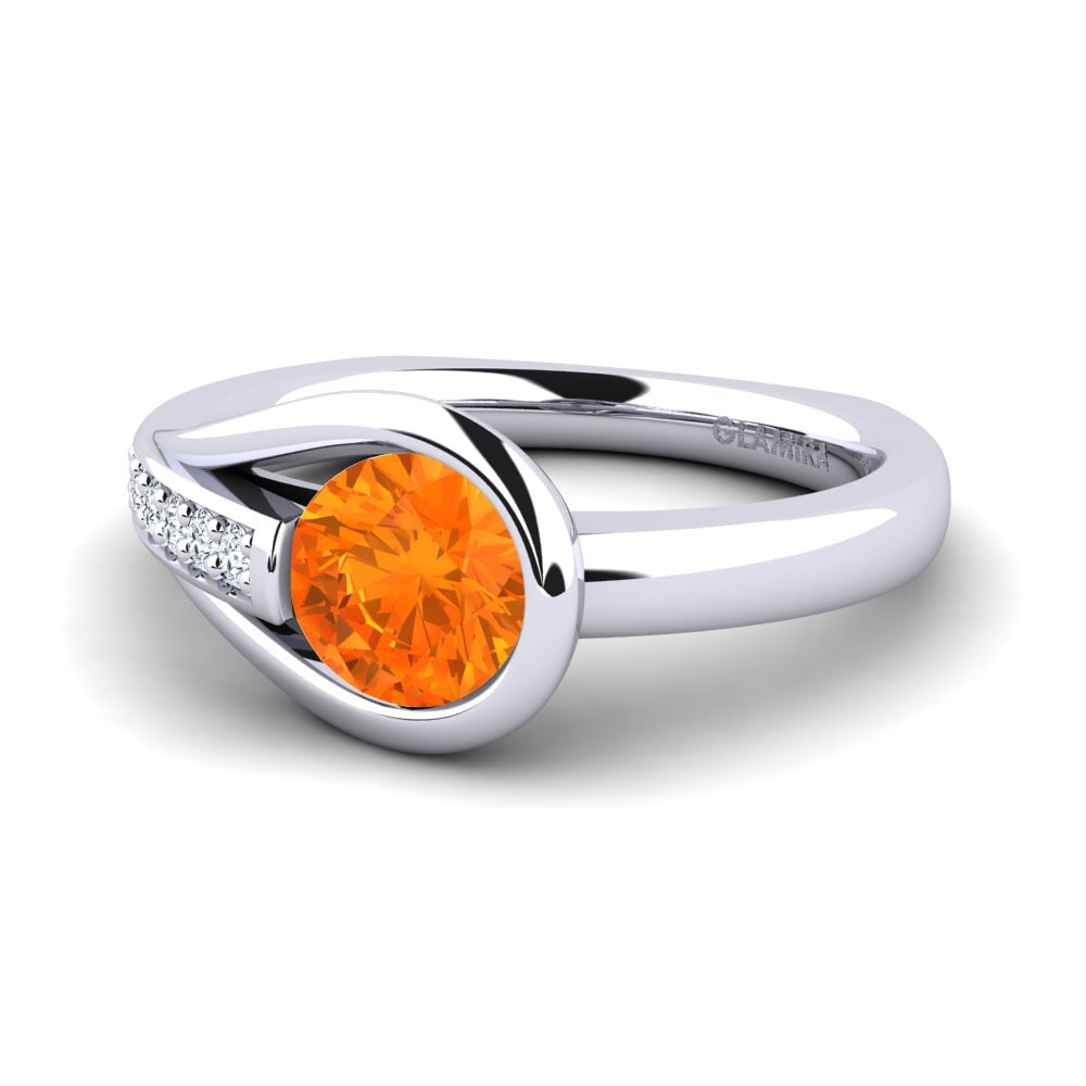 Zafiro Naranja Anillo de compromiso Genifer 0.8 crt