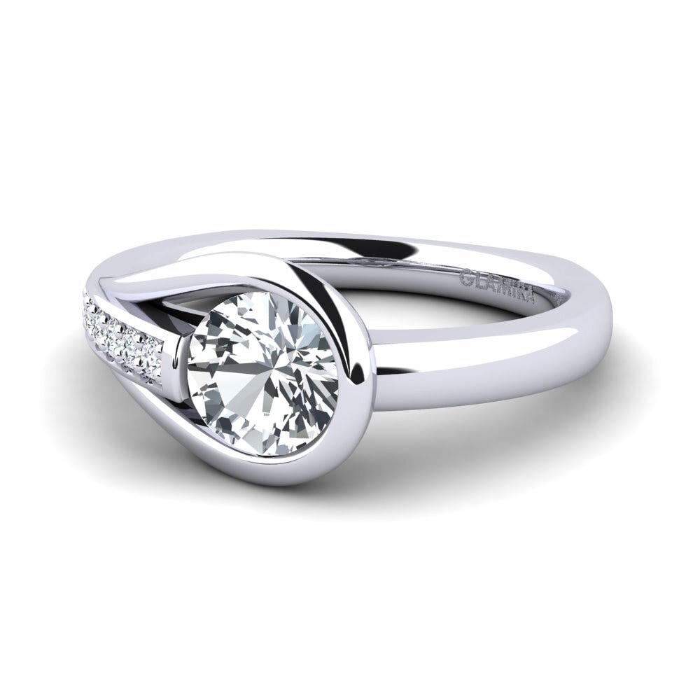 Weißer Zirkon Verlobungsring Genifer 0.8 crt