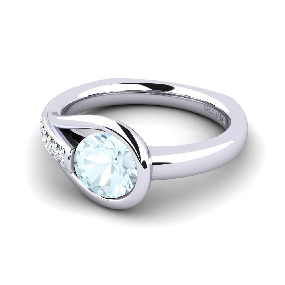 Aguamarina Anillo de compromiso Genifer 1.0 crt