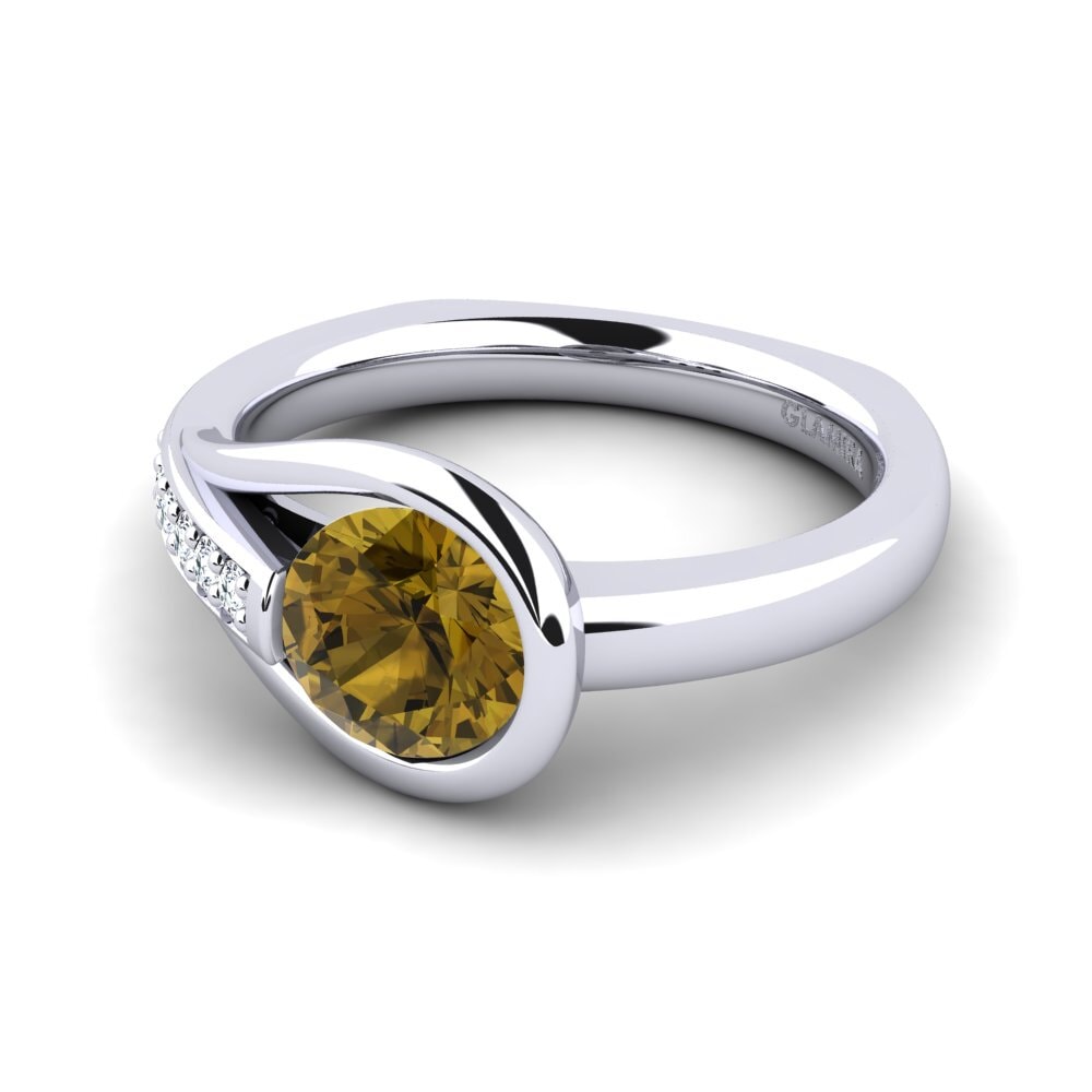 Circón Marrón Anillo de compromiso Genifer 1.0 crt